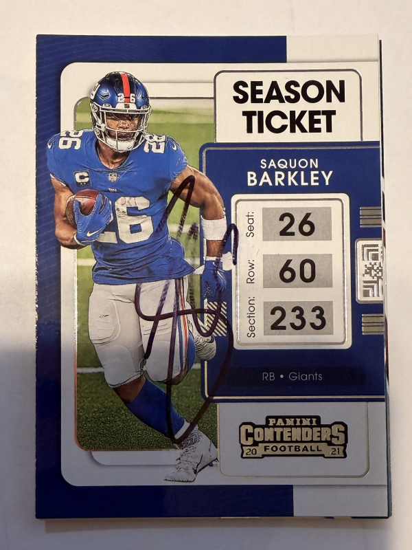 Saquon Barkley Autographed Card