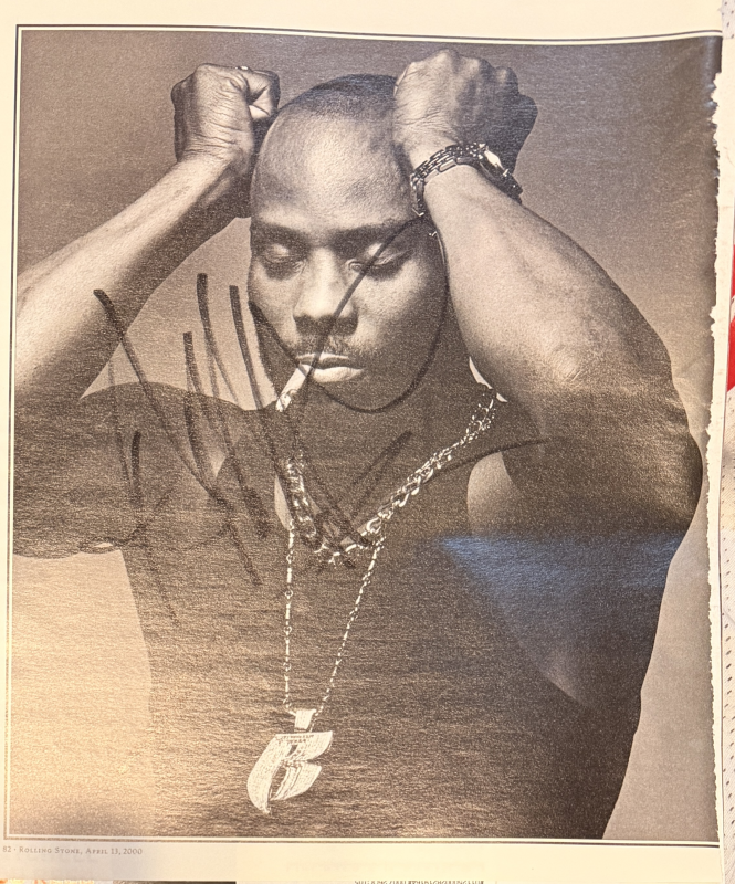 RARE DMX Autographed Magazine Page! COA
