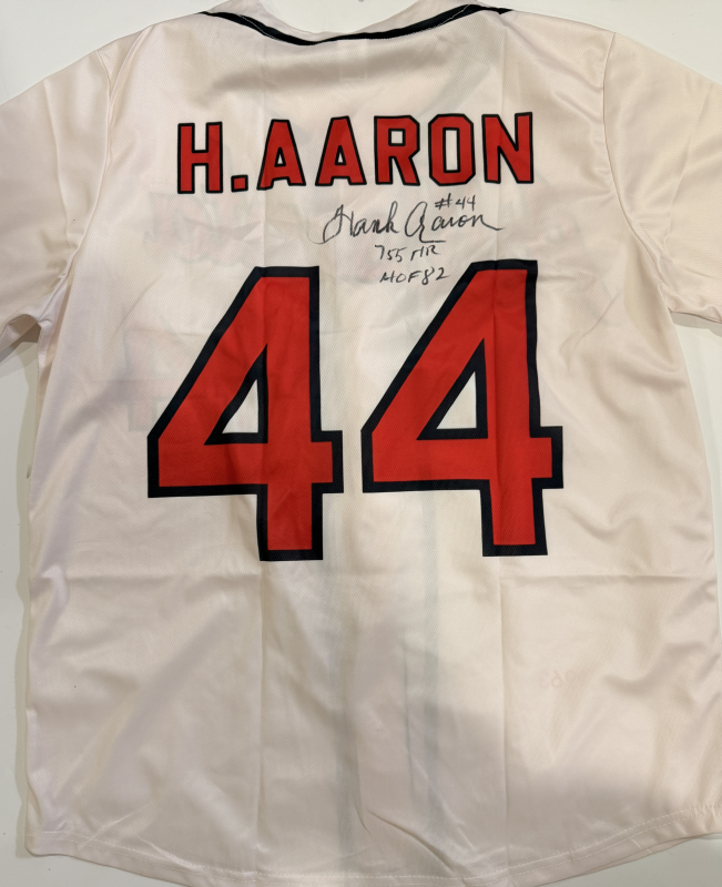 Hank Aaron Autographed Jersey W/STATS FULL COA