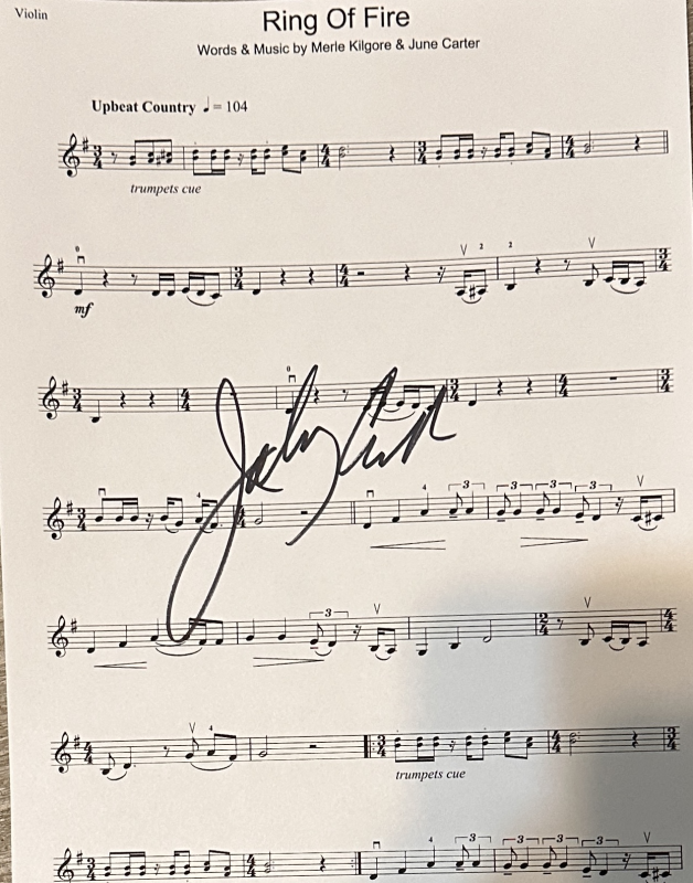 Johnny Cash Autographed Sheet Music 