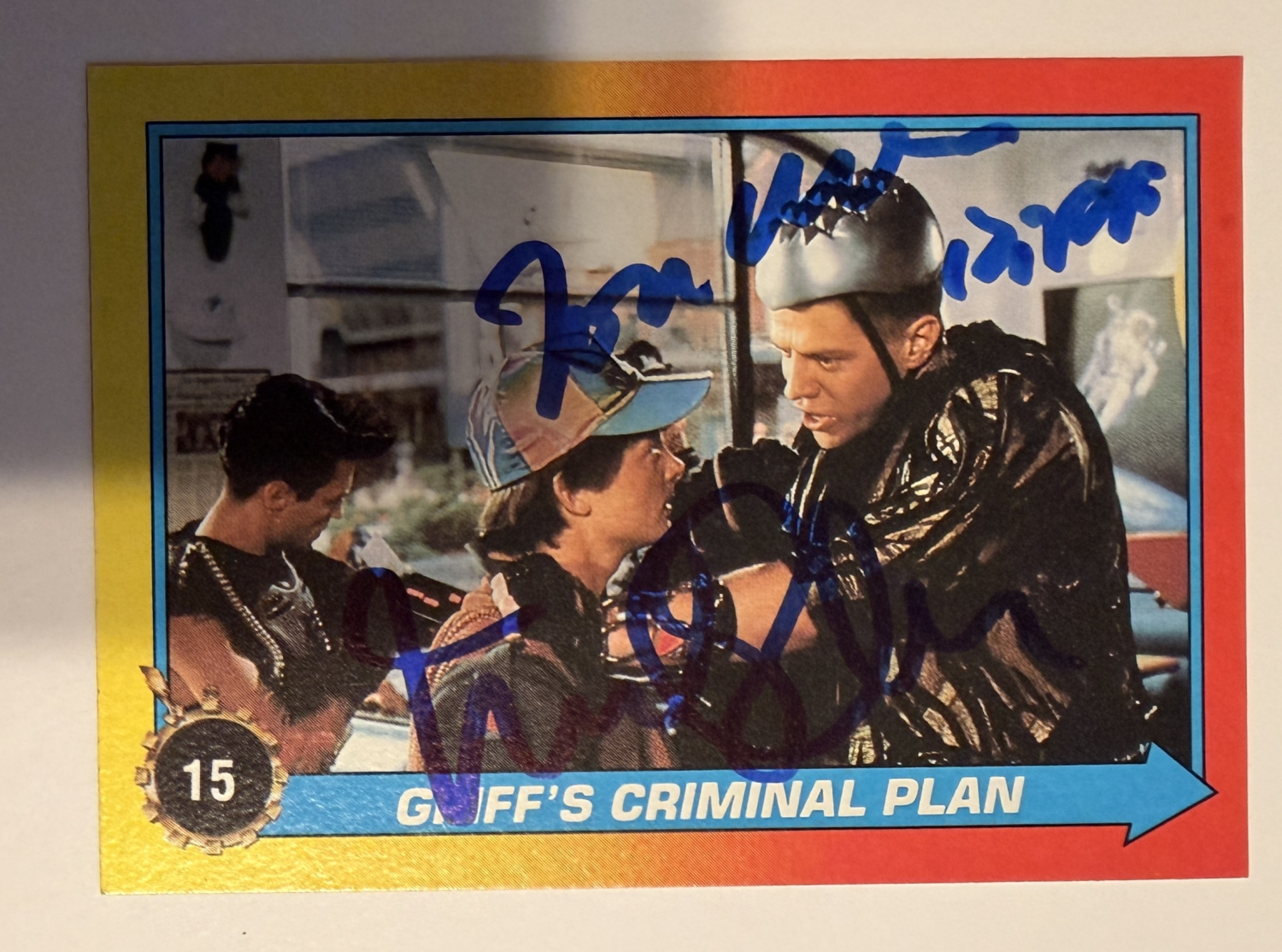 Tom WIlson BIFF Autographed Card Michael J. Fox