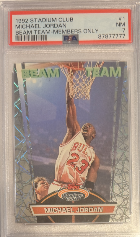 1992 Stadium Club Beam Team  Michael Jordan Card PSA 7