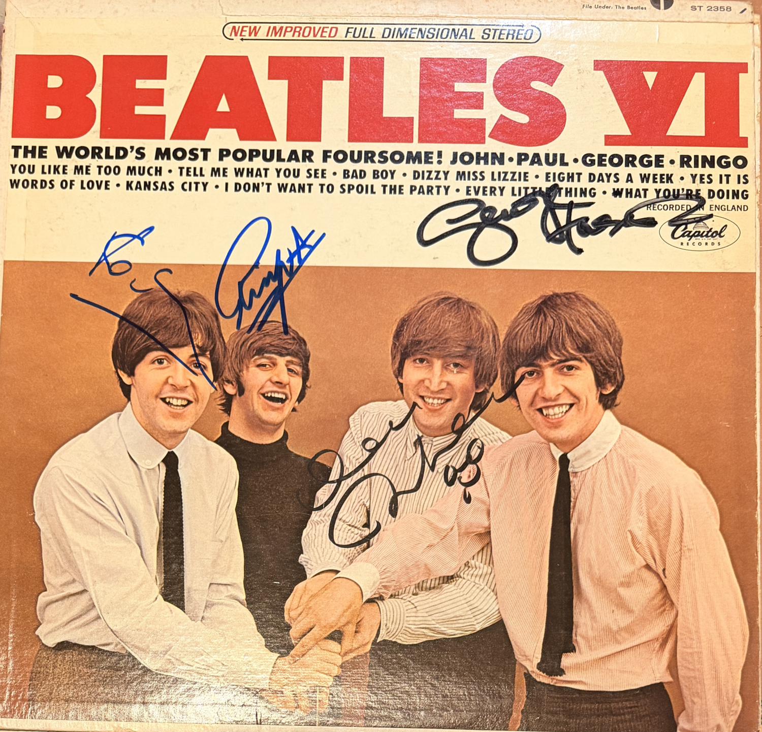 The Beatles Autographed ALBUM Signed by all 4! COA