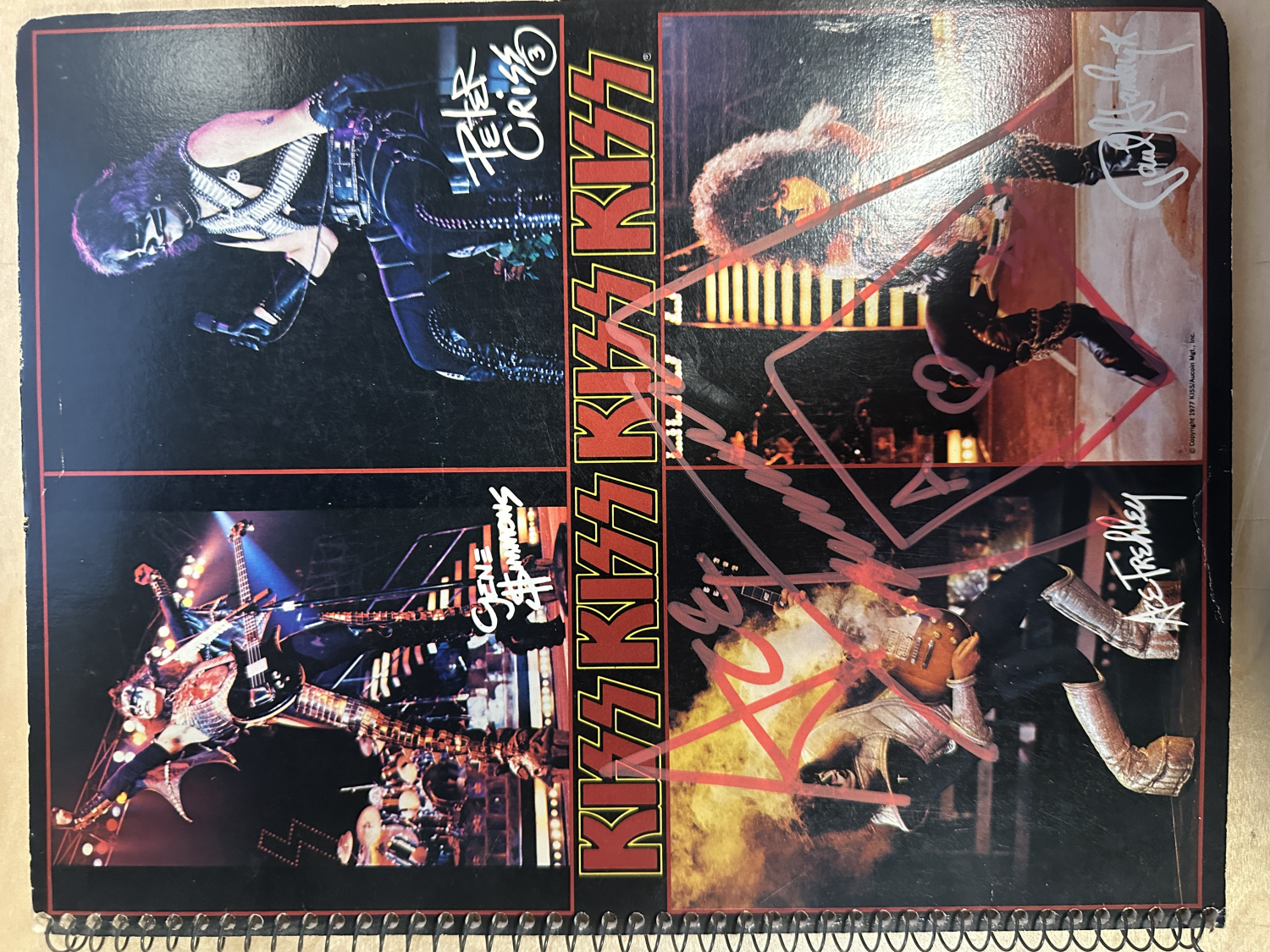 Ace Frehley Autographed KISS Spiral Notebook