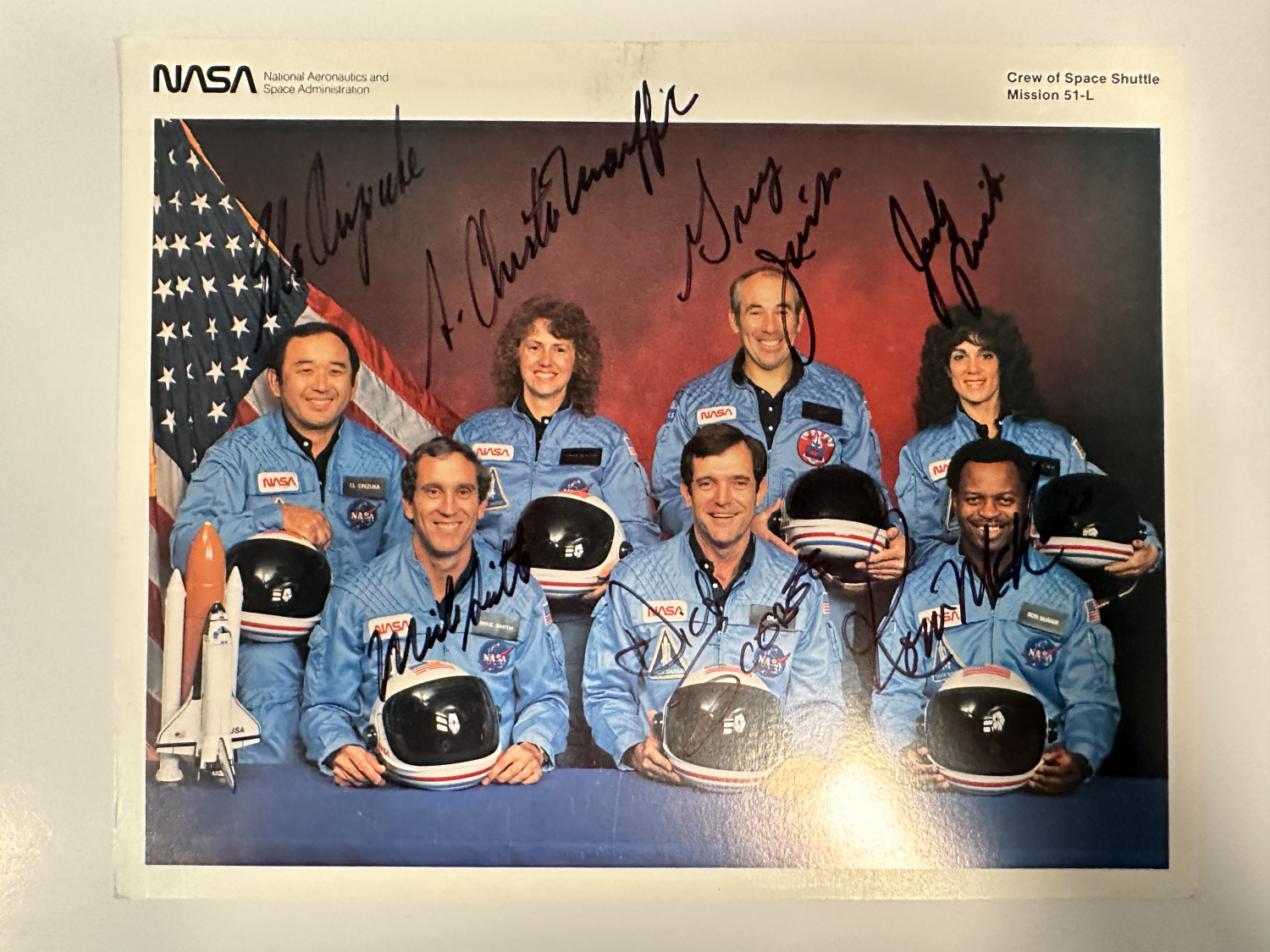 Challenger Autographed NASA Photo All 7