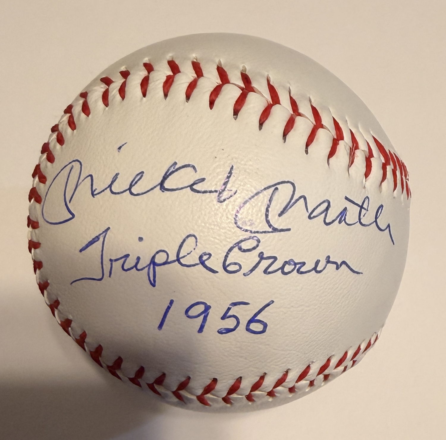 Mickey Mantle Autographed BASEBALL Triple Crown