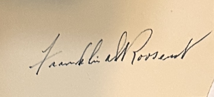 Franklin Roosevelt Cut Autographed