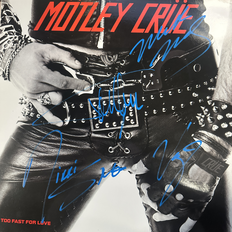 Motley Crue Autographed Album Cover