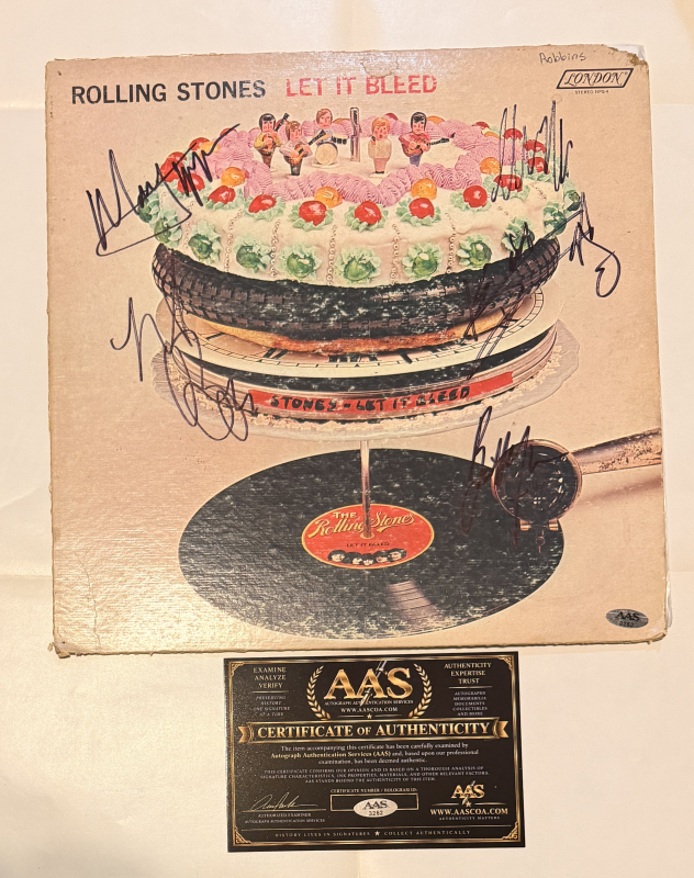 Rolling Stones Autographed Album MICK KEITH CHARLIE MICK BILL