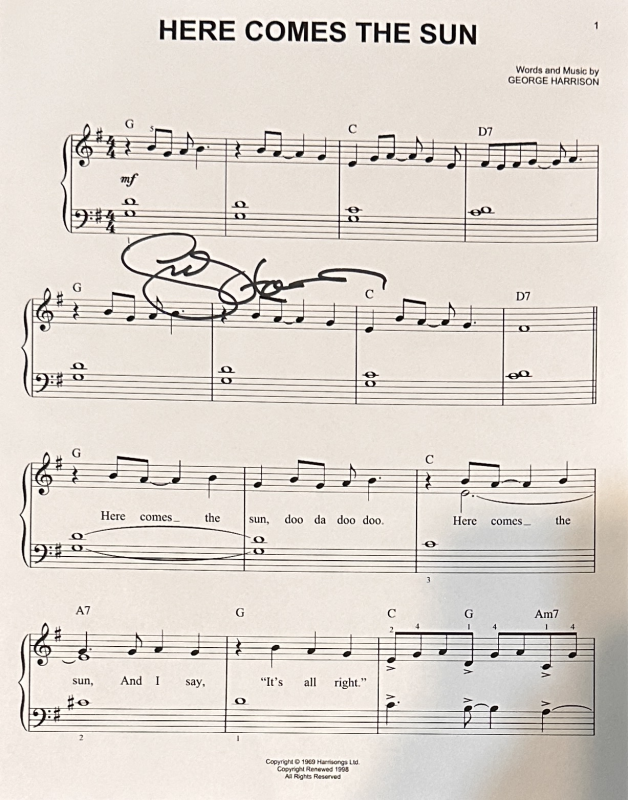 George Harrison Autographed SHEET MUSIC 