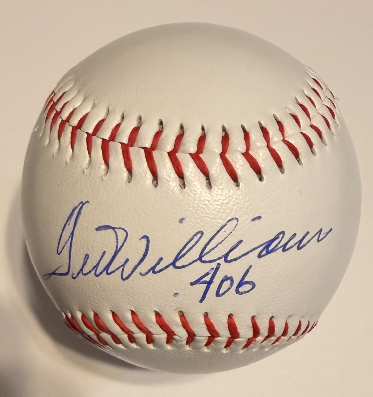 Ted Williams Autographed Baseball WITH .406