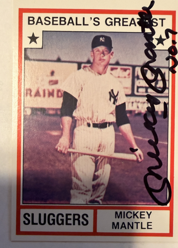 Mickey Mantle Autographed CARD