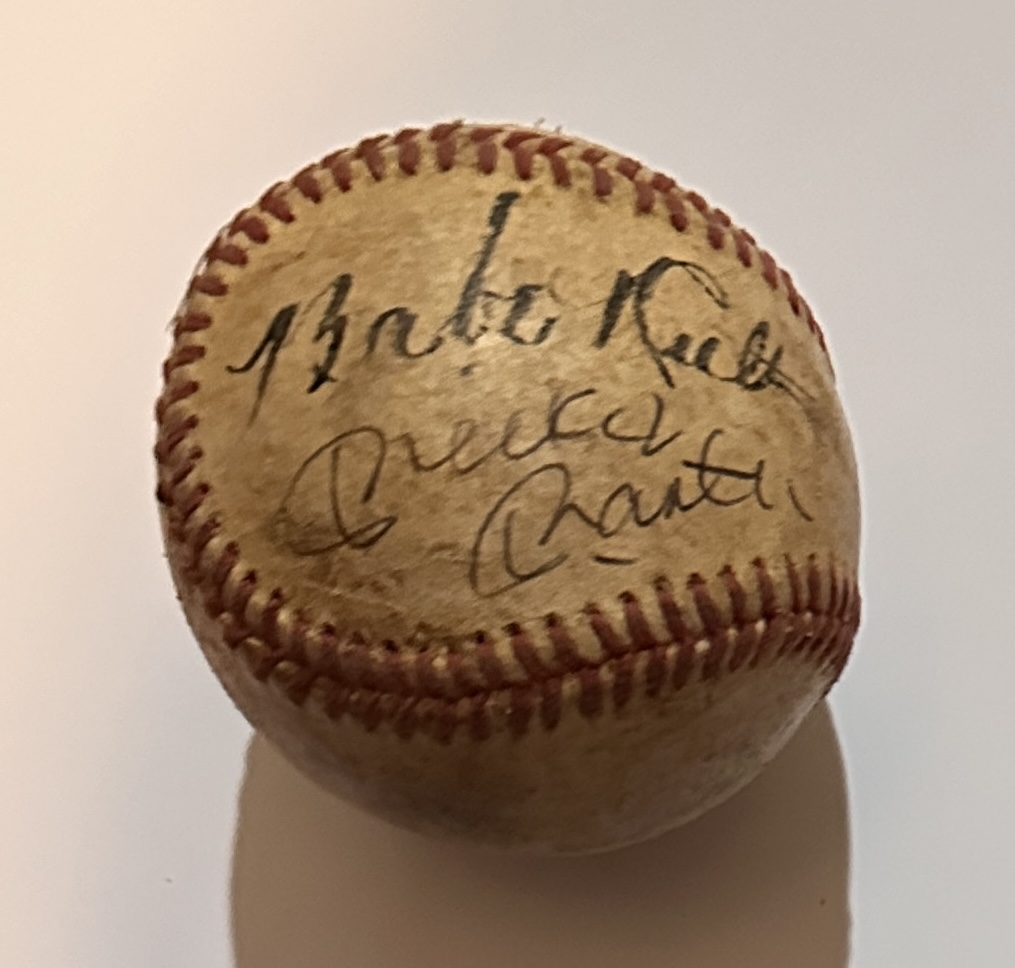 Babe Ruth Mickey Mantle Autographed Baseball W/COA