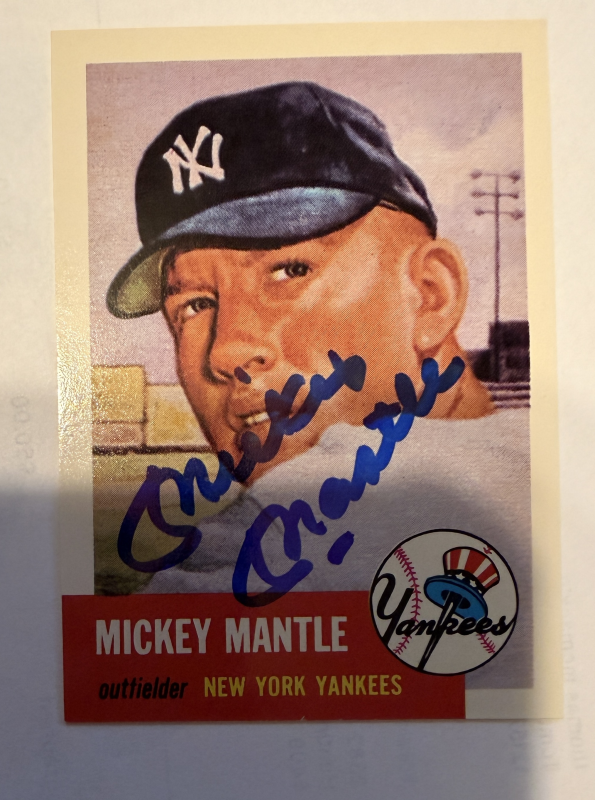 Mickey Mantle Autographed Card