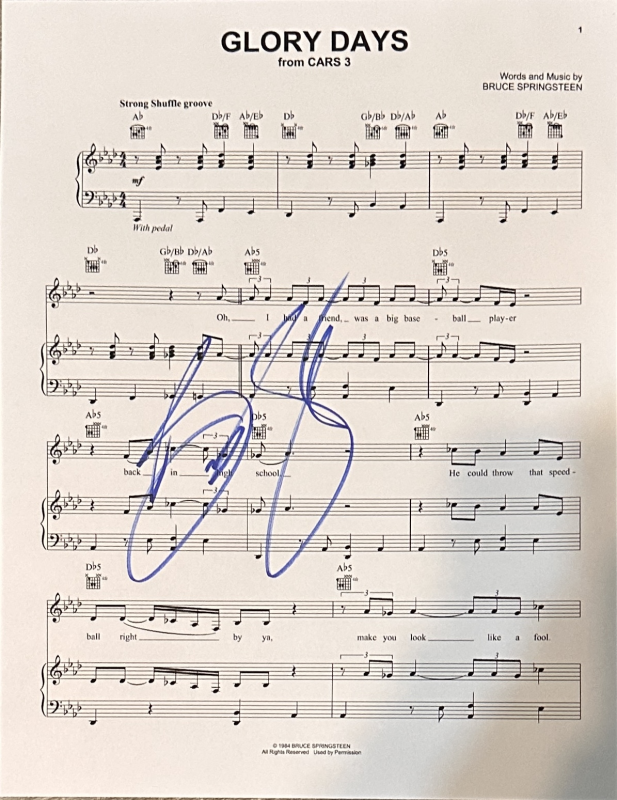 Bruce Springsteen Autographed Sheet Music