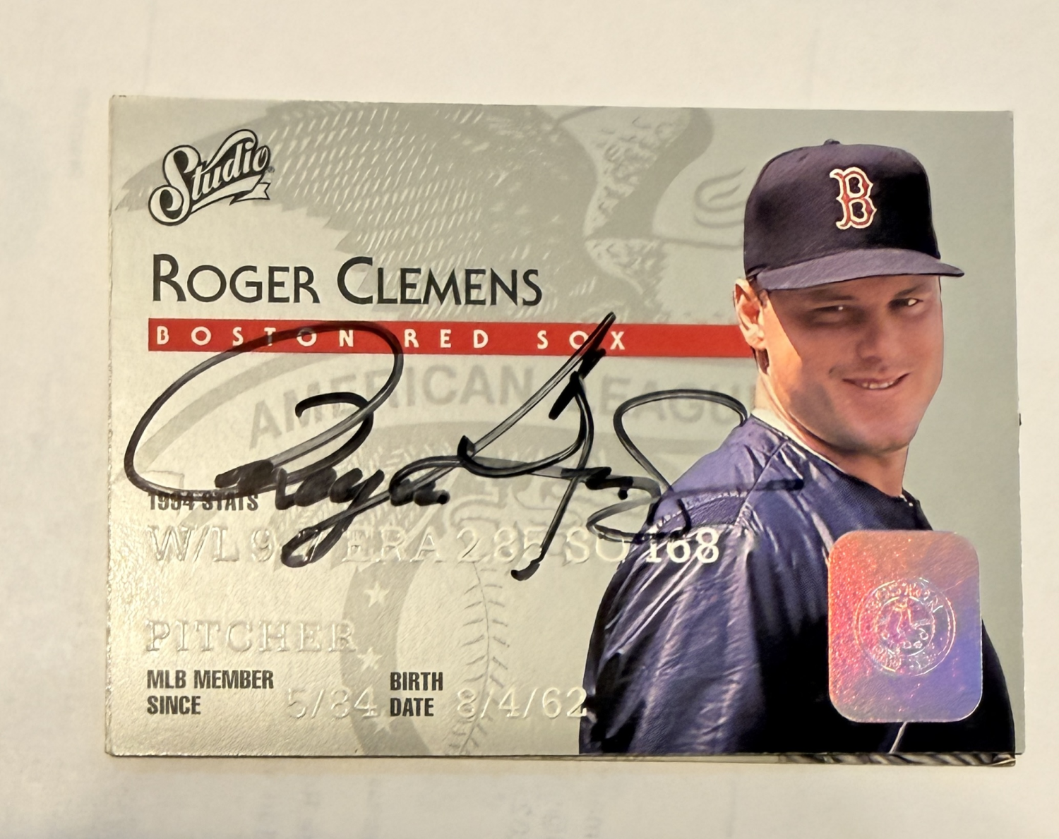 Roger Clemens Autographed Card