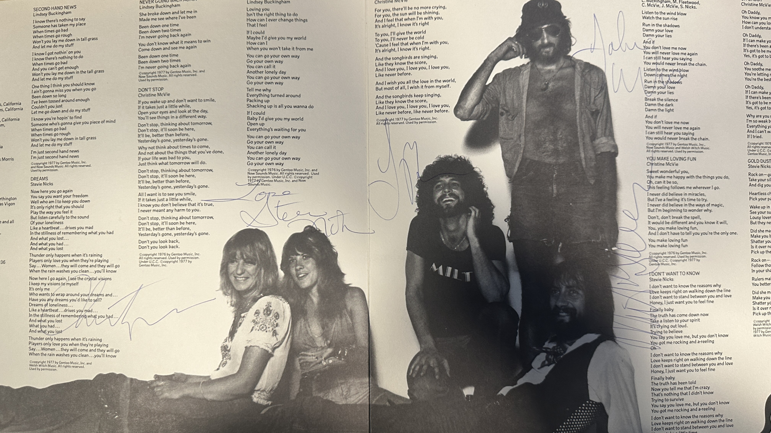 Fleetwood Mac Autographed Album Liner Notes