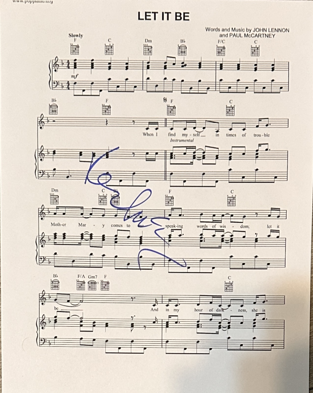 Paul McCartney Autographed Sheet Music