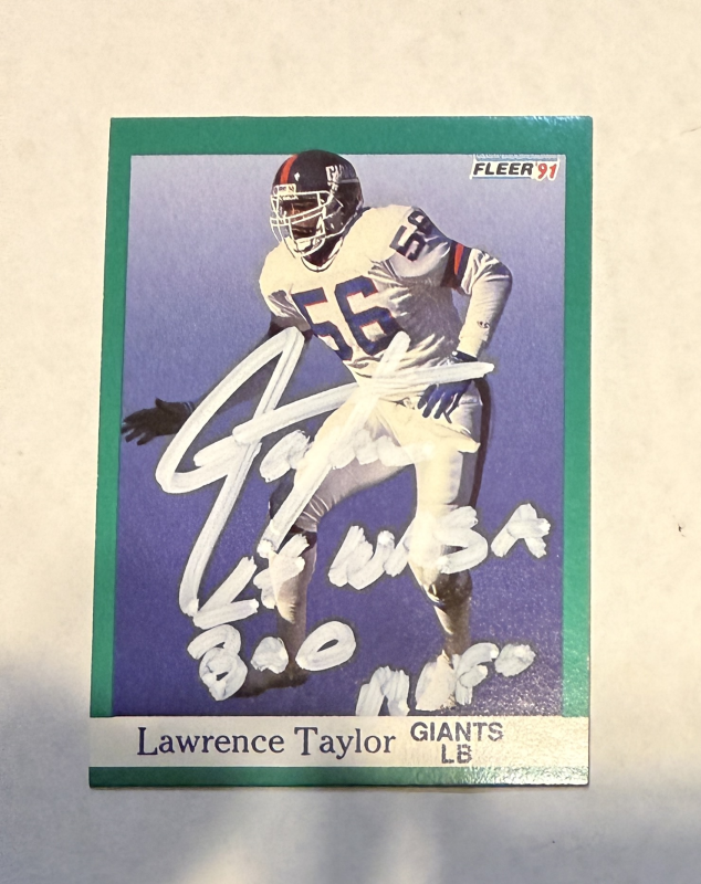Lawrence Taylor Autographed CARD