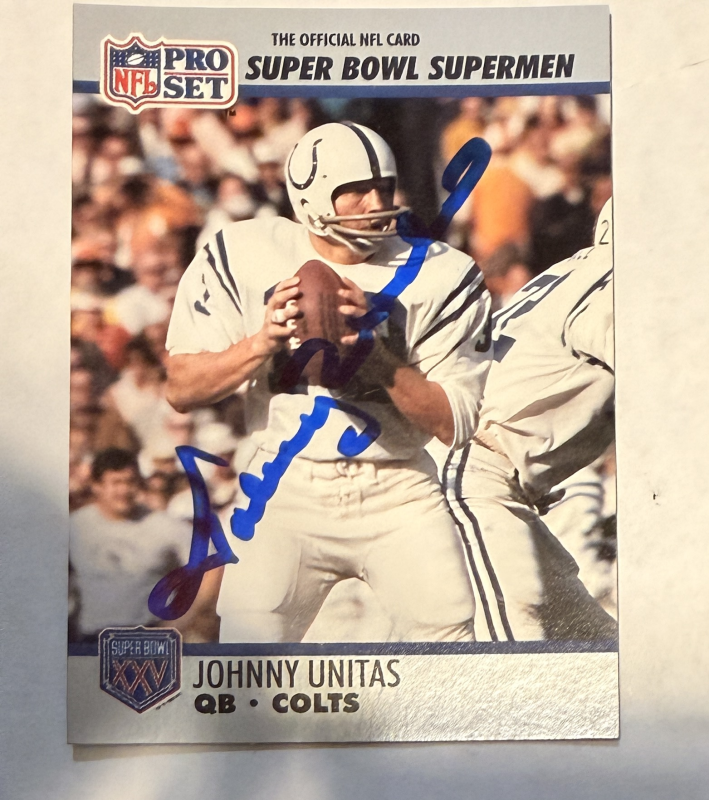 Johnny Unitas Autographed CARD