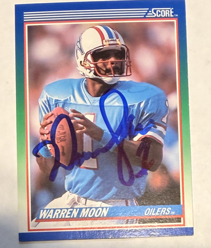 Warren Moon Autographed Card