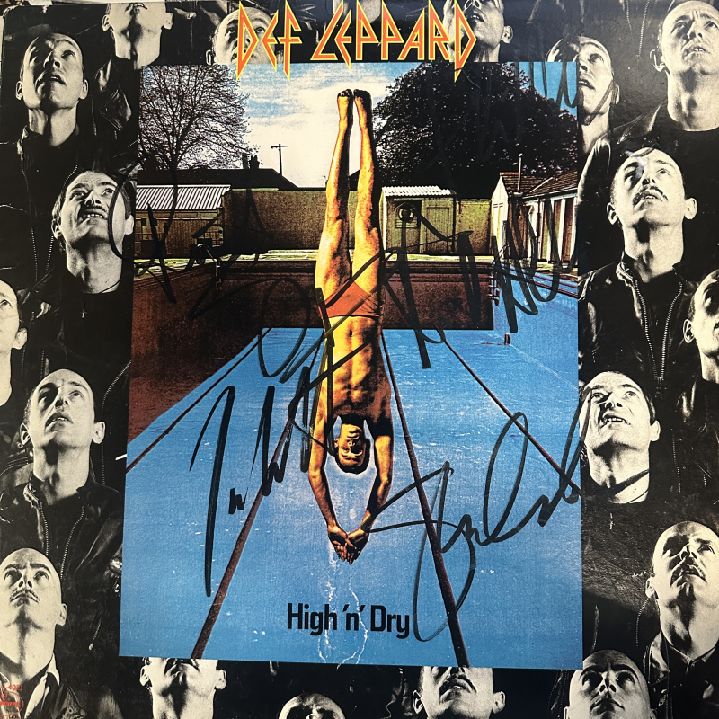 Def leppard Autographed Album Cover