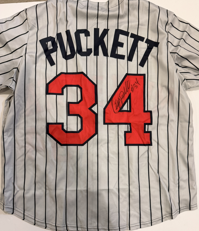 Kirby Puckett Autographed Jersey Twins COA