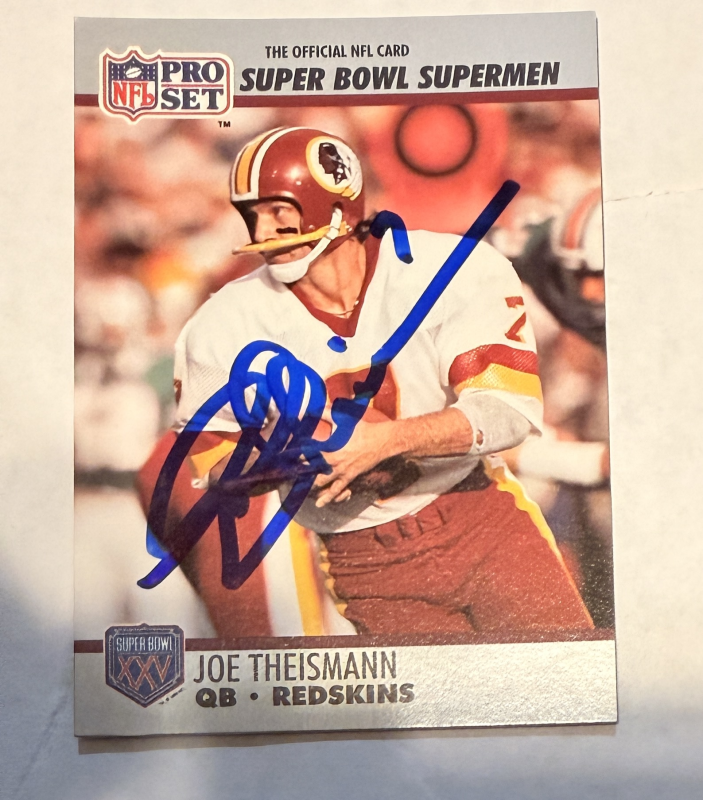 Joe Theismann Autographed Card