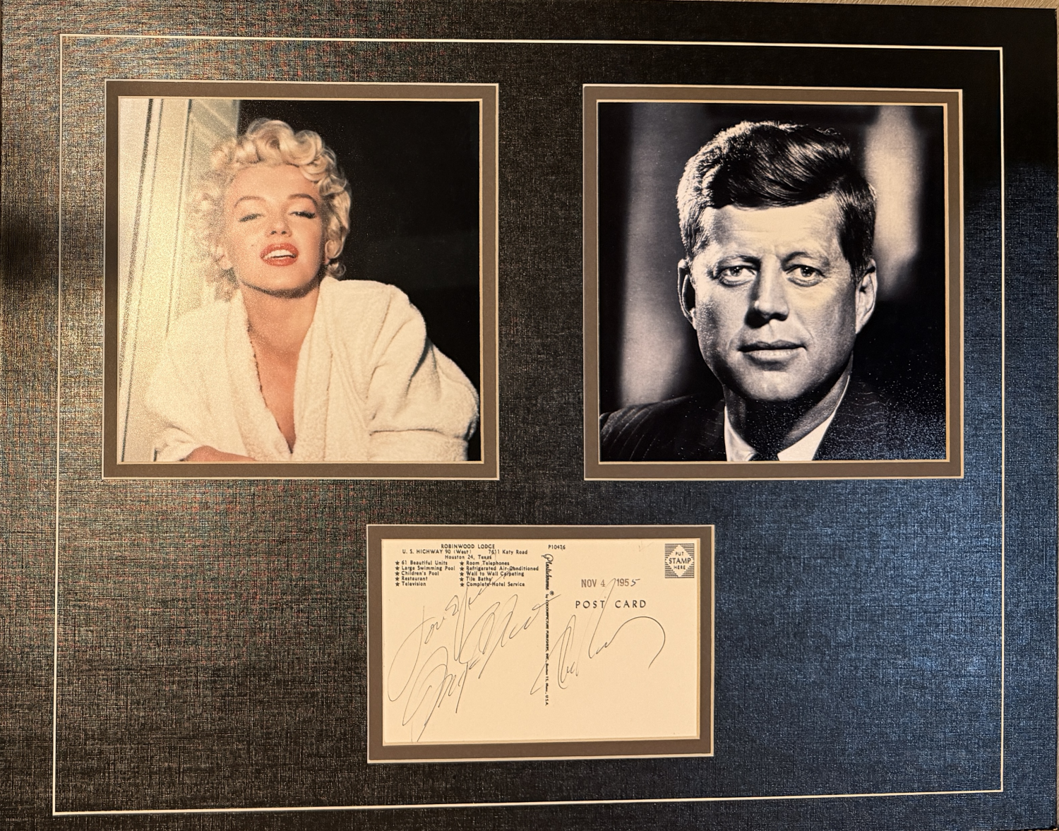 JFK & Marilyn Monroe Autographed Display