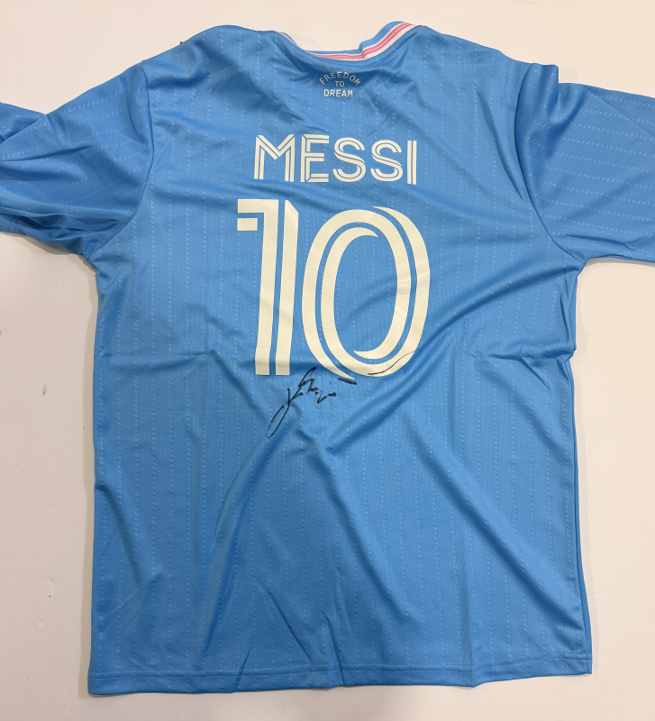 Lionel Messi Autographed Blue Jersey
