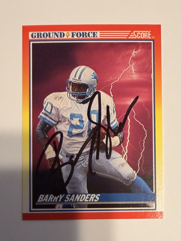 Barry Sanders Autographed Card 