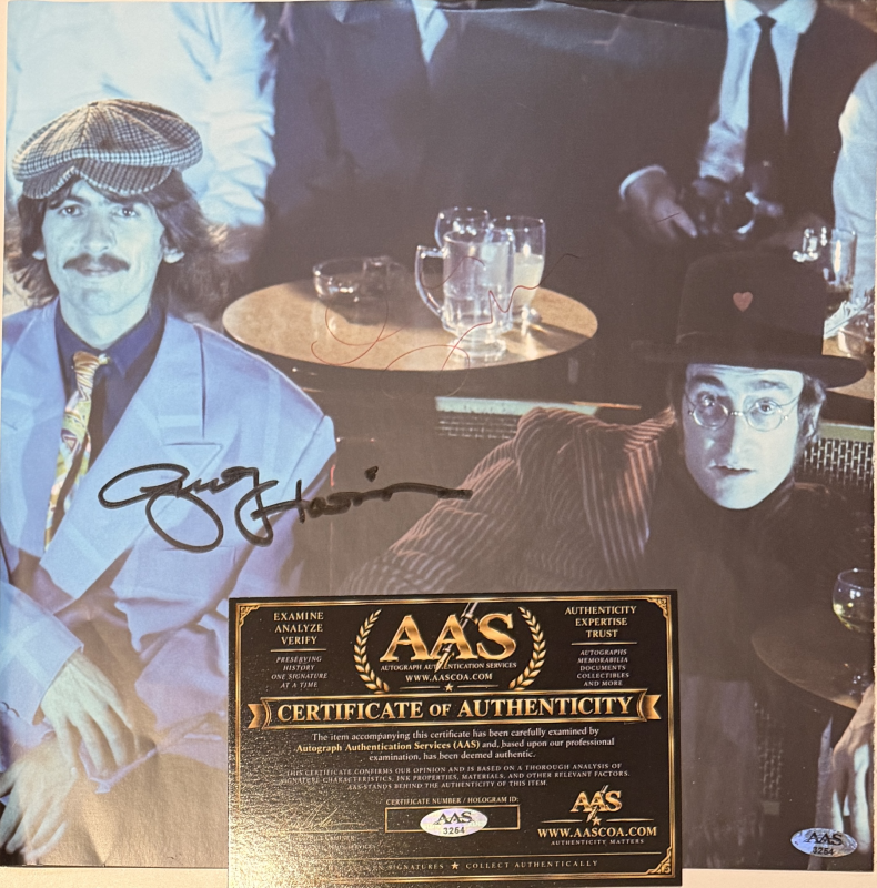 John Lennon George Harrison Autographed Album Insert