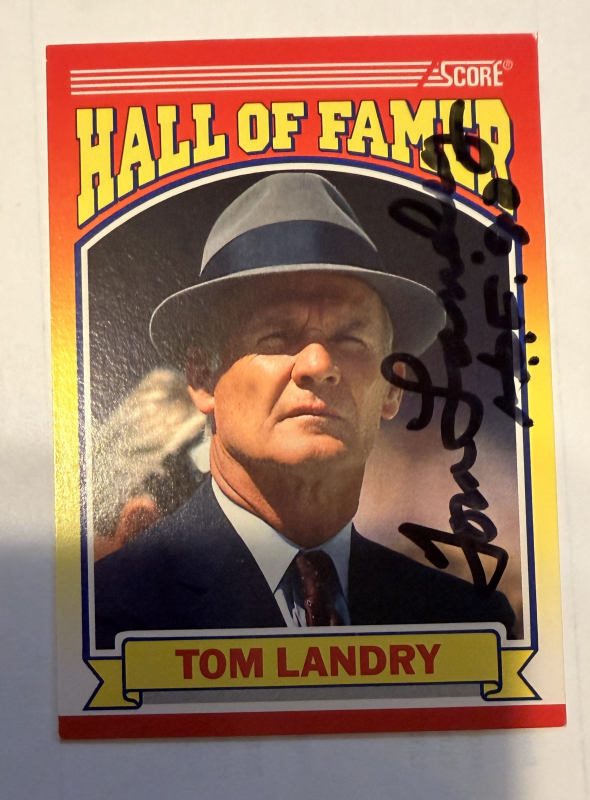 Tom Landry Autographed Card