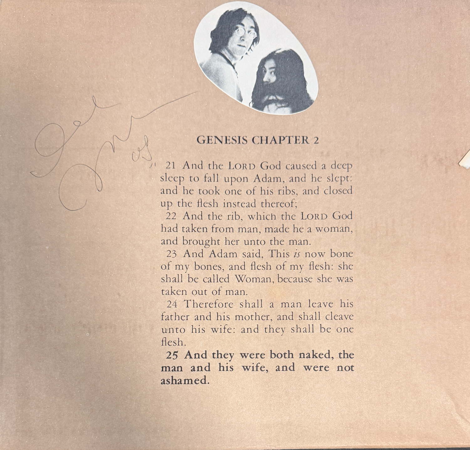 John Lennon Autographed Album Insert! RARE