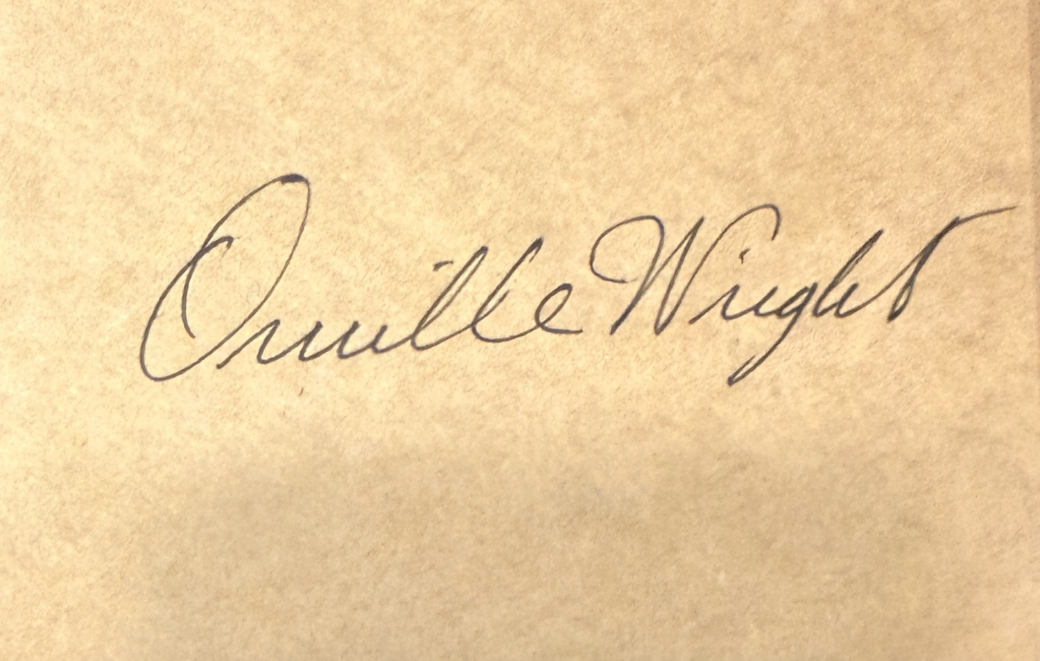 Orville Wright Autographed Page