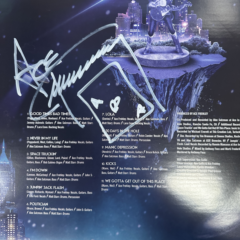 Ace Frehley Autographed Liner Notes