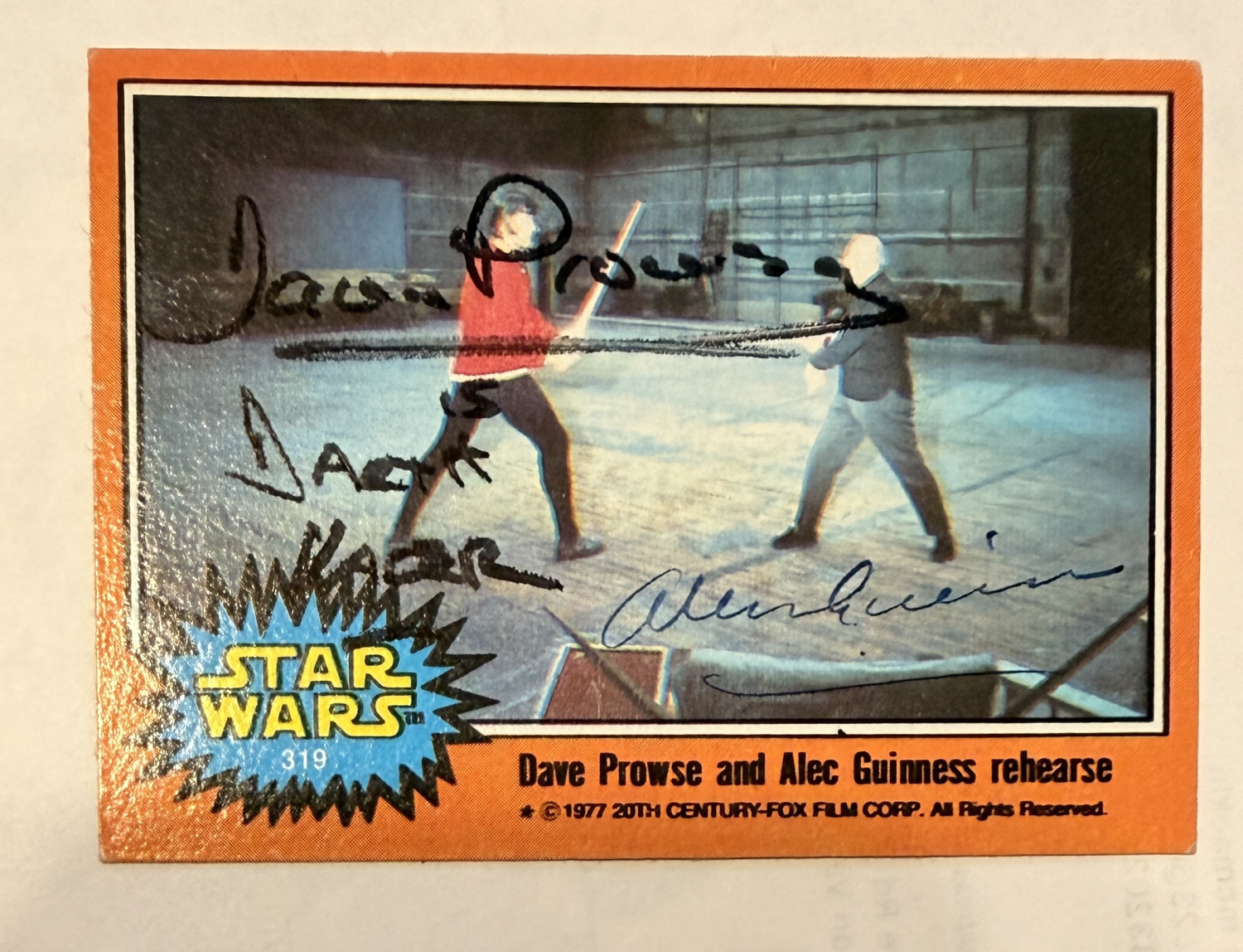 Dave Prowse Alecx Guiness Autographed CARD